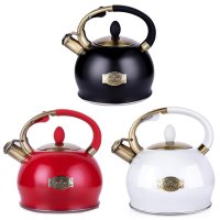 Whistling Tea Kettle, 2-Quart, Stainless Steel with Rubber Handle